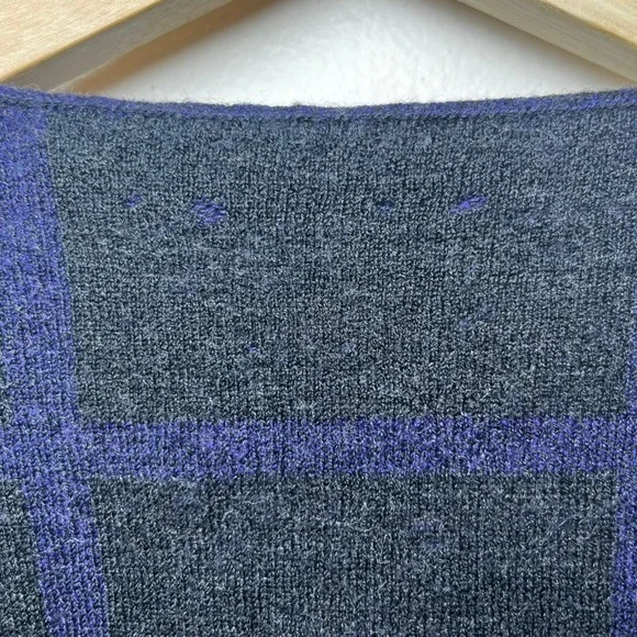 Eileen Fisher‎ Merino Wool Cardigan Open Front Neck Closure Gray Purple size LP - Picture 8 of 9